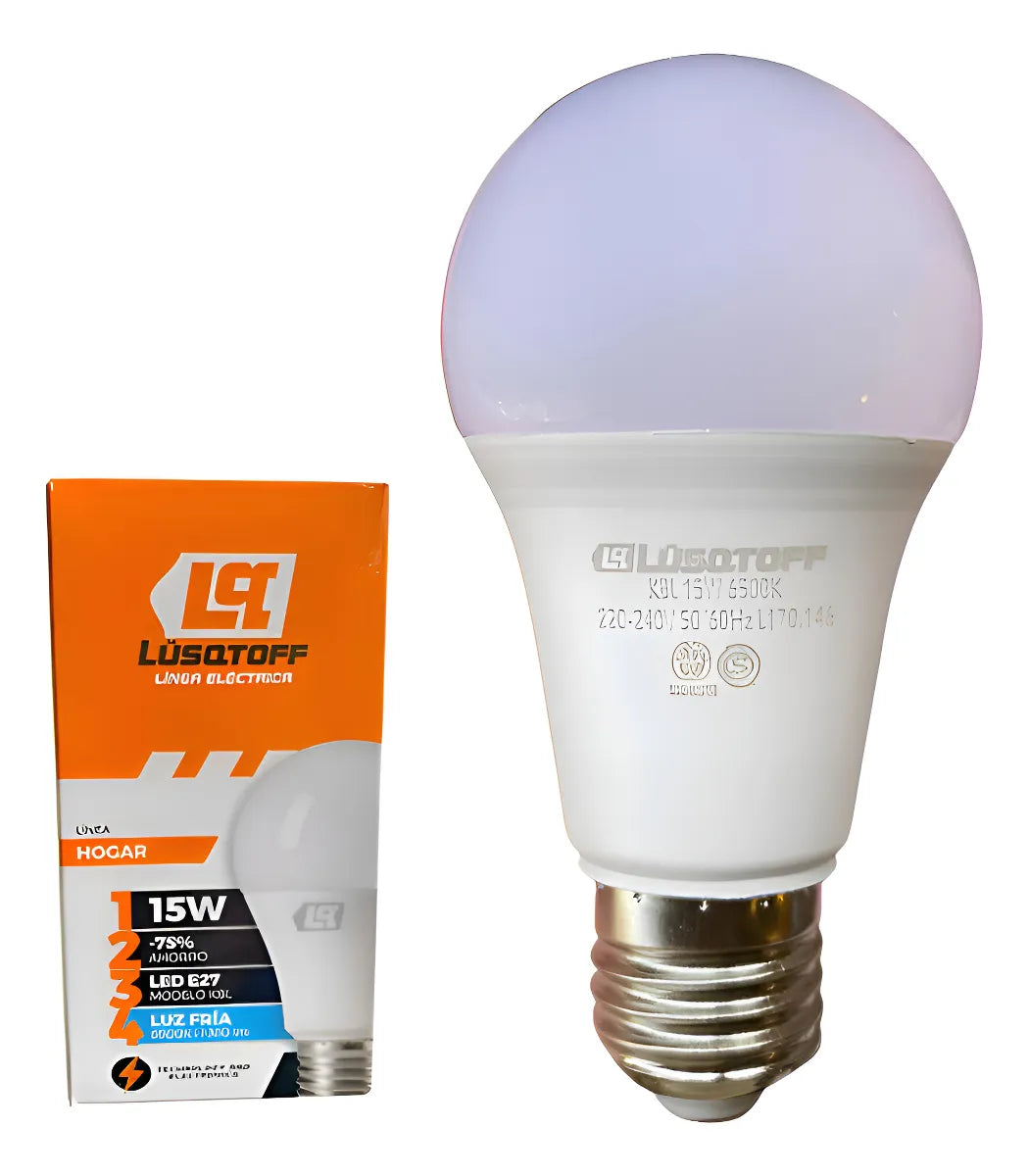Lampara Foco Led 15 W Luz Fría Bajo Consumo Lusqtoff x10u