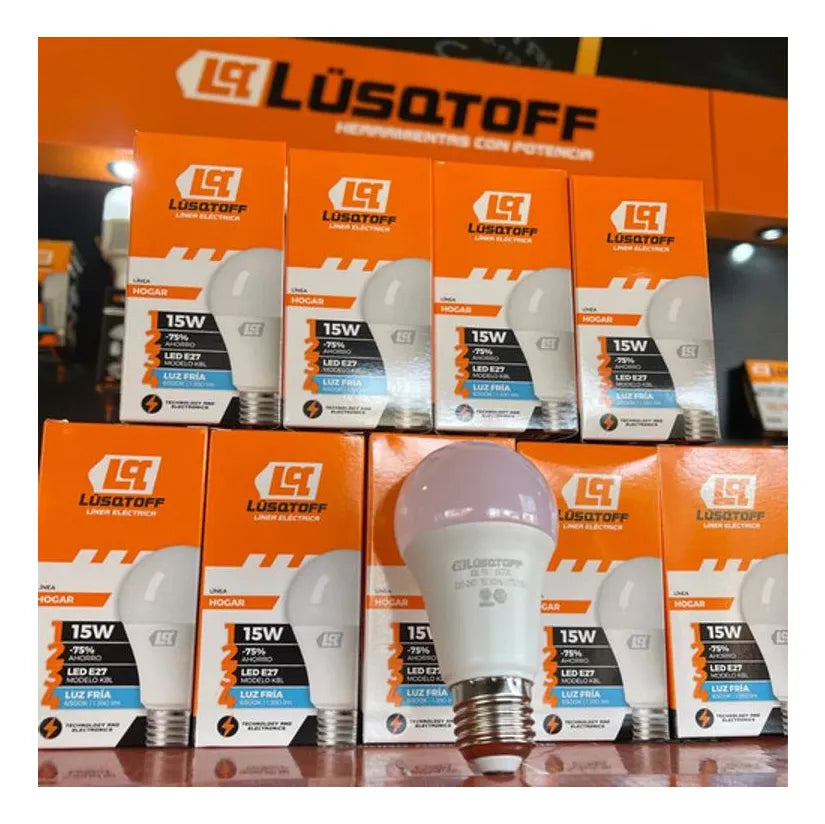 Lampara Foco Led 15 W Luz Fría Bajo Consumo Lusqtoff x10u