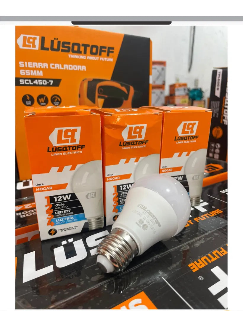 Lampara Foco Led 12W Luz Fría Bajo Consumo Lusqtoff x10u